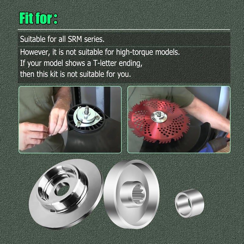 AQBB Blade Kit Hardware Compatible with Echo SRM Trimmer Blade Hardware/Upper Lower Adapter Plate Kit Fits SRM-225，Fit All SRM Family. Except The High Torque Version，C535000160 ，90051100010 - Image 5